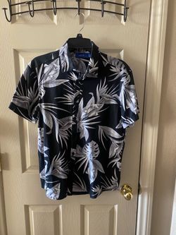 Camisa APT.9 Hawaiana Blanco Con Negro - Size M