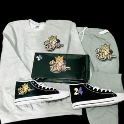 Crewneck, Sweatpants ,shoes  Bundle Pack  lakers Fangear 