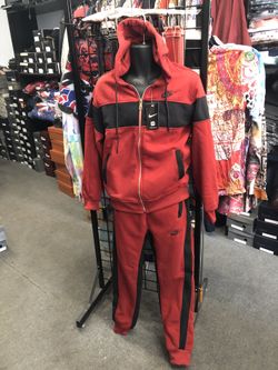 Nike joggers hoody red/black