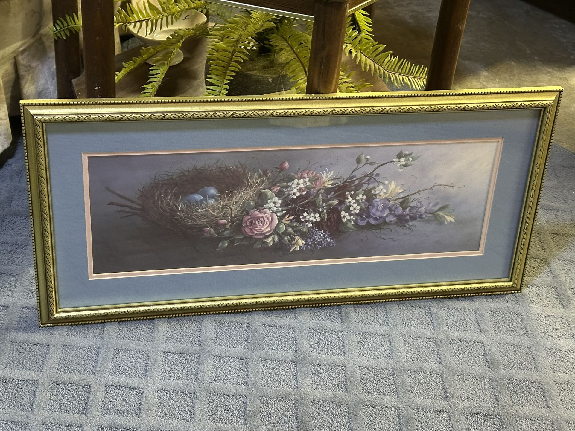 Vtg Glynda Turley Framed Print 1991