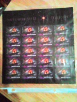 US Limited Edition Forever Postage Stamp Sheet Webb Space Telescope