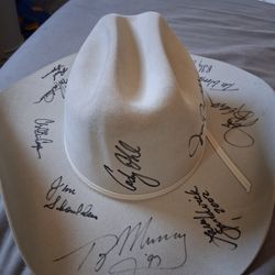 National Finals Rodeo Holy Grail. Jim shoulders + hall of famers autographed cowboy hat