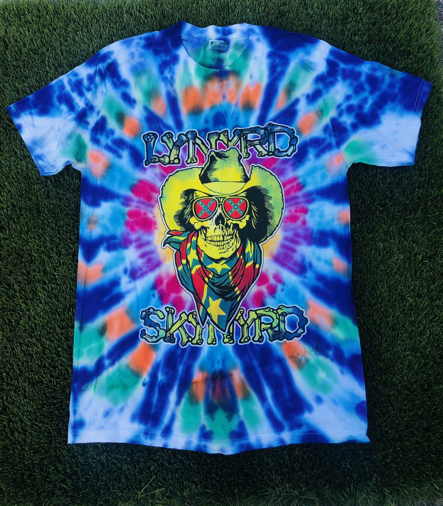 Vintage Lynyrd Skynyrd T-Shirt Ted Nugent Deep Purple A$$ Kickin' Tour Tye Dyed Size L