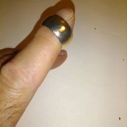 Sterling Silver Band Ring. Marked 925 Silver 3/8 In. Wide.