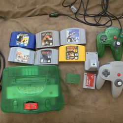 Nintendo 64 Jungle Green With Games