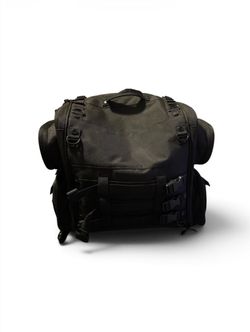 Black Tactical Motorcycle Rear Bag