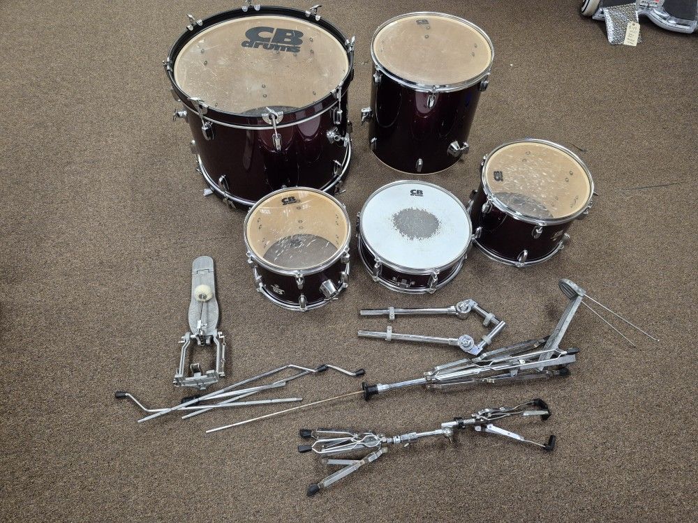 CB Drums 5 Piece Drum Set With Stands And Pedal