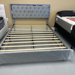 NEW QUEEN SIZE BED GRAME with LED