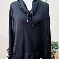 Woman's Champion Black Pullover with Velvet Trim