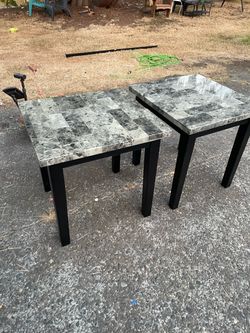 Pair of fake Marble Top End Tables( 24 inch long x 24 inch height x 22 inch wide