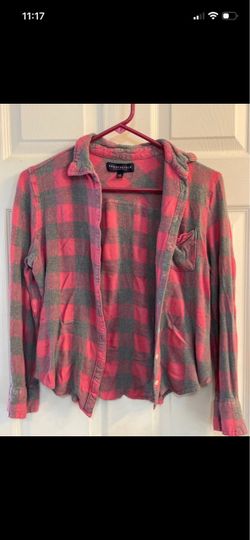 Aeropostale Plaid Flannel Button-Up Shirt Large (11-13)
