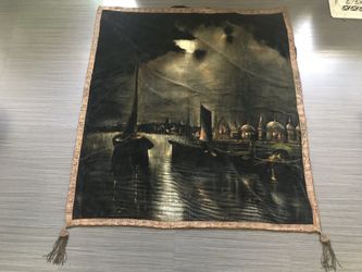 Hand painted Micro velvet wall tapestry