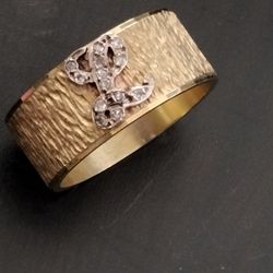 Vintage L initial Ring 14k Gold