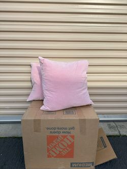 Soft Light Pink Throw Pillows (2)