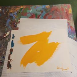 Abstract Acrylic Paintings on Paper Set