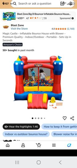 Blast Zone Magic Castle Inflatable Bounce House