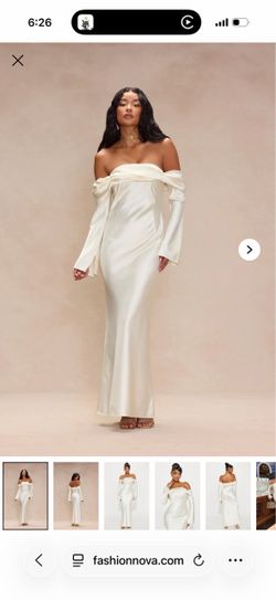 Fashion Nova *NEW* SIZE( L) Long Sleeve Satin Dress