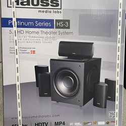 Hauss Media Labs Platinum Series HS-3 5.1 HD Home Theater System