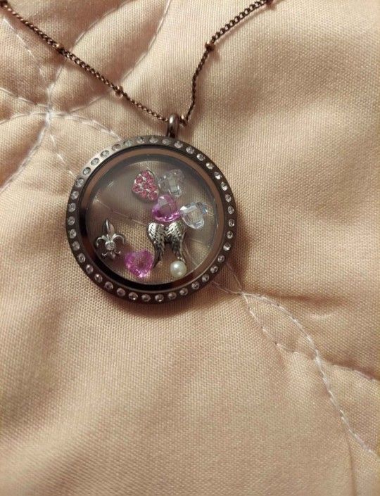 Origami Owl Chocolate Brown Locket Necklace