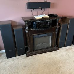 Fireplace And Speakers Polk Audio