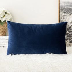 MIULEE Velvet Soft Soild Decorative Square Throw Pillow Cover Cushion Case for Sofa Bedroom Car 12 x 20 Inch 30 x 50 cm