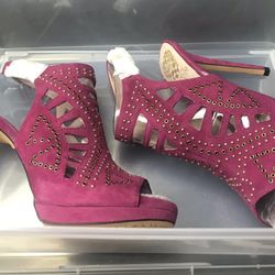 Size 7 - Vince Camuto Women’s Platform Shoes Heels Pink Suede Brand New