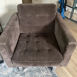 Grey Club Chair 