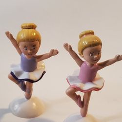 Two Cute Little Girls Ballerina Figurines 