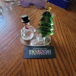 Swarovski Compoent Snowman And Tree