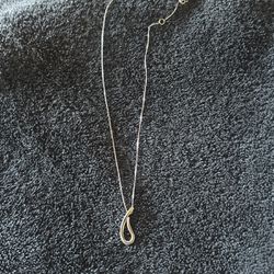 Real 14 K white gold Chain And Pendant .