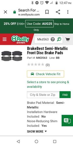 Subaru front by break pads