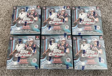 2025 Topps Chrome Football NFL Mega Box NEW/SEALED x6