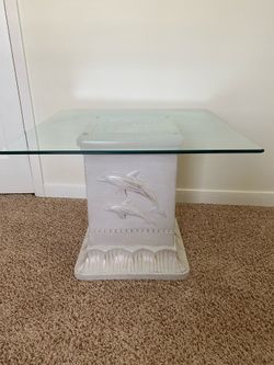 Dolphin Glass End Table
