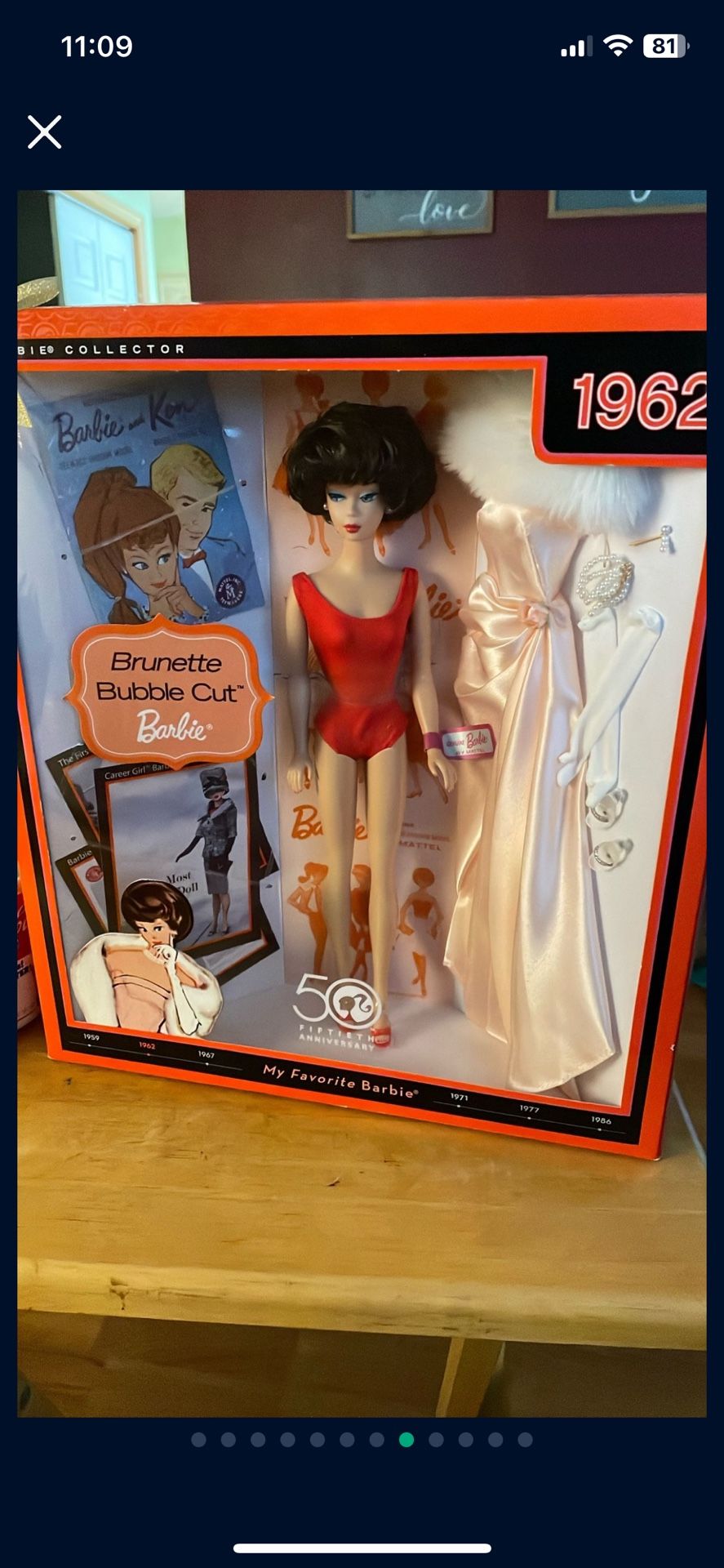 1962 Bubble Cut Brunette Barbi UNOPENED 