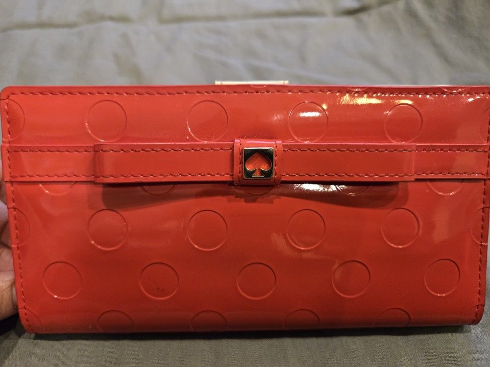 Previously Owned Kate Spade Red Polka Dot Wallet