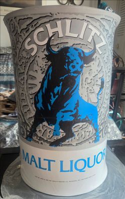 Vintage 1970s Schlitz Malt Liquor "Blue Bull" promotional inflatable beer can