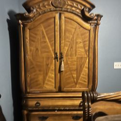 Wooden Armoire Chest Antique 