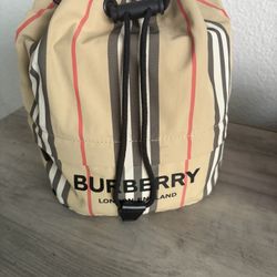 Authentic Burberry Nylon Draw String Bag