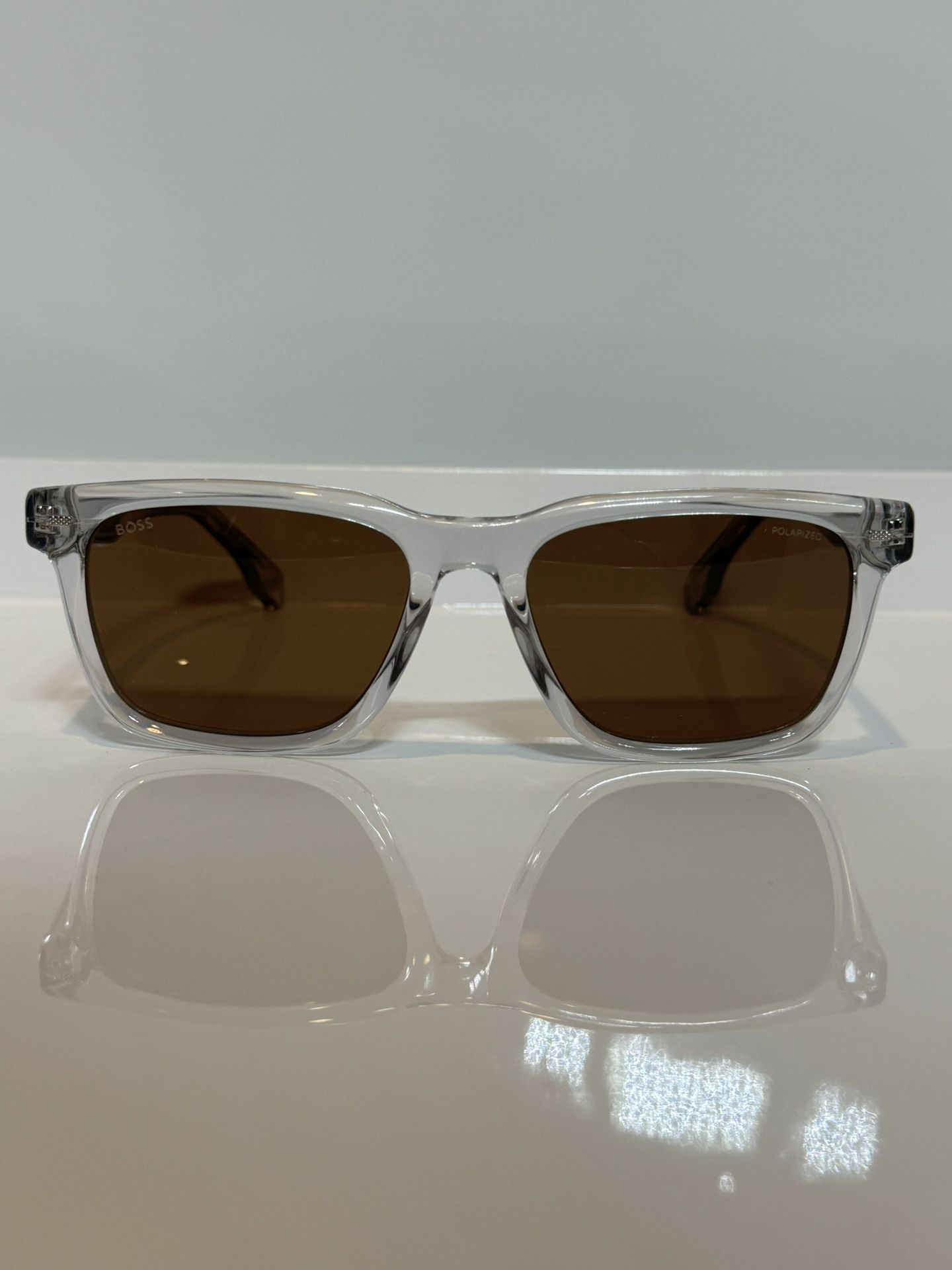 New Hugo Boss 1352S Crystal Clear Bold Acetate Brown 