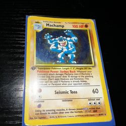 1995 Machamp 1st Edition Holo Foil (comes With Blue