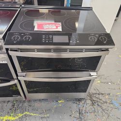 Amazing GE PROFILE 6 6 Cu Ft Electric Range With Convection Oven And Air Fryer Double Door
