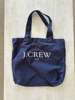 J. Crew Navy Blue Canvas Tote Bag / Shoulder Bag