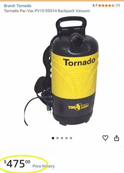 Tornado Pac-Vac PV10 93014 Backpack Vacuum