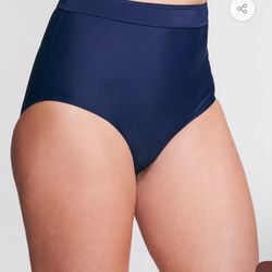 NWT Mazu swim Plus Size Mid Waist Brief in Solid Navy size 14 Original Price $50 I Am Asking $20