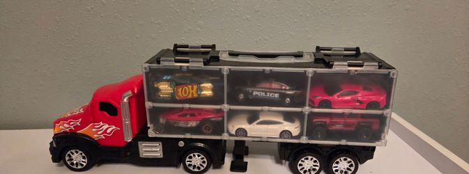 Toy Car Carrier Truck with Die-Cast Cars