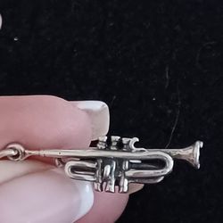 Vtg.sterling Silver TRUMPET Charm