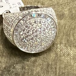 14k White Gold Fill Round Ring - Size 7