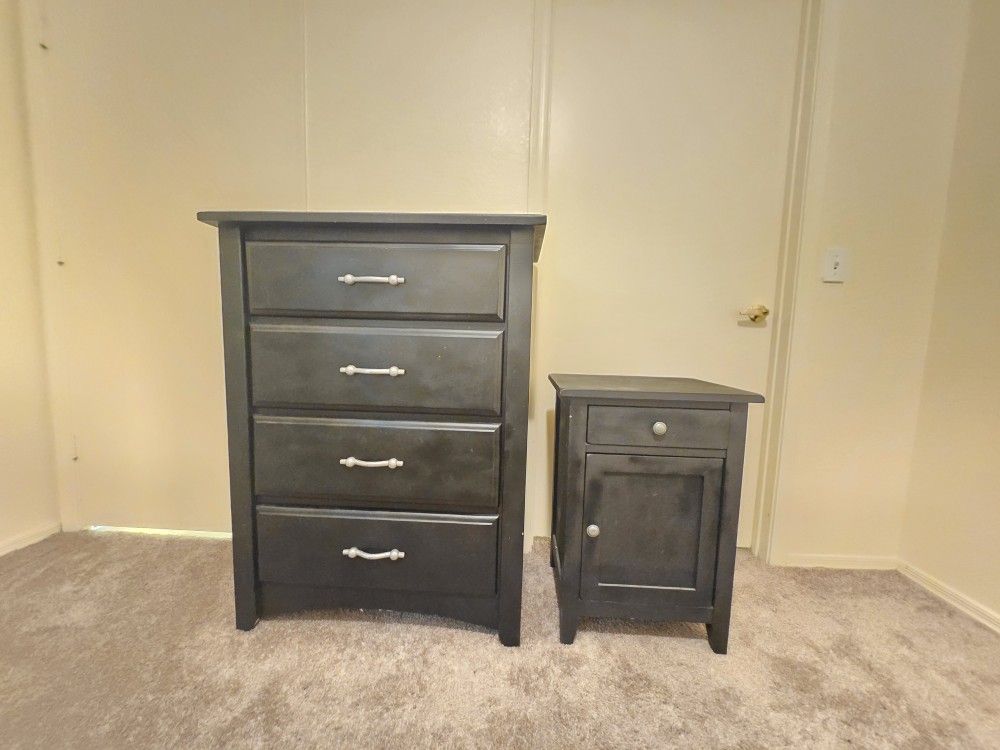Black Wood Dresser And Nightstand