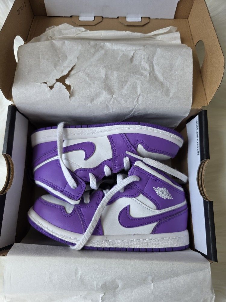 Jordan 1 Mid Purple Venim (TD) Size 10C