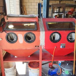 Red Steel Sandblast Cabinet 